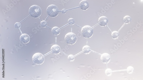 3d render of dna molecule , Collagen serum drop with cosmetic advertising background. 3d rendering