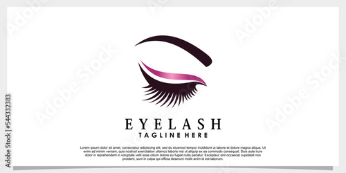 eyelash extension logo design for beauty with creative concept