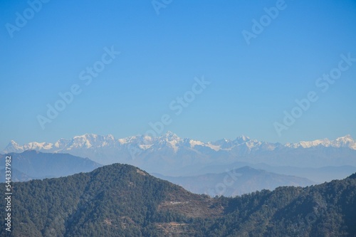 The Indian Himalayas taken from the foothills.