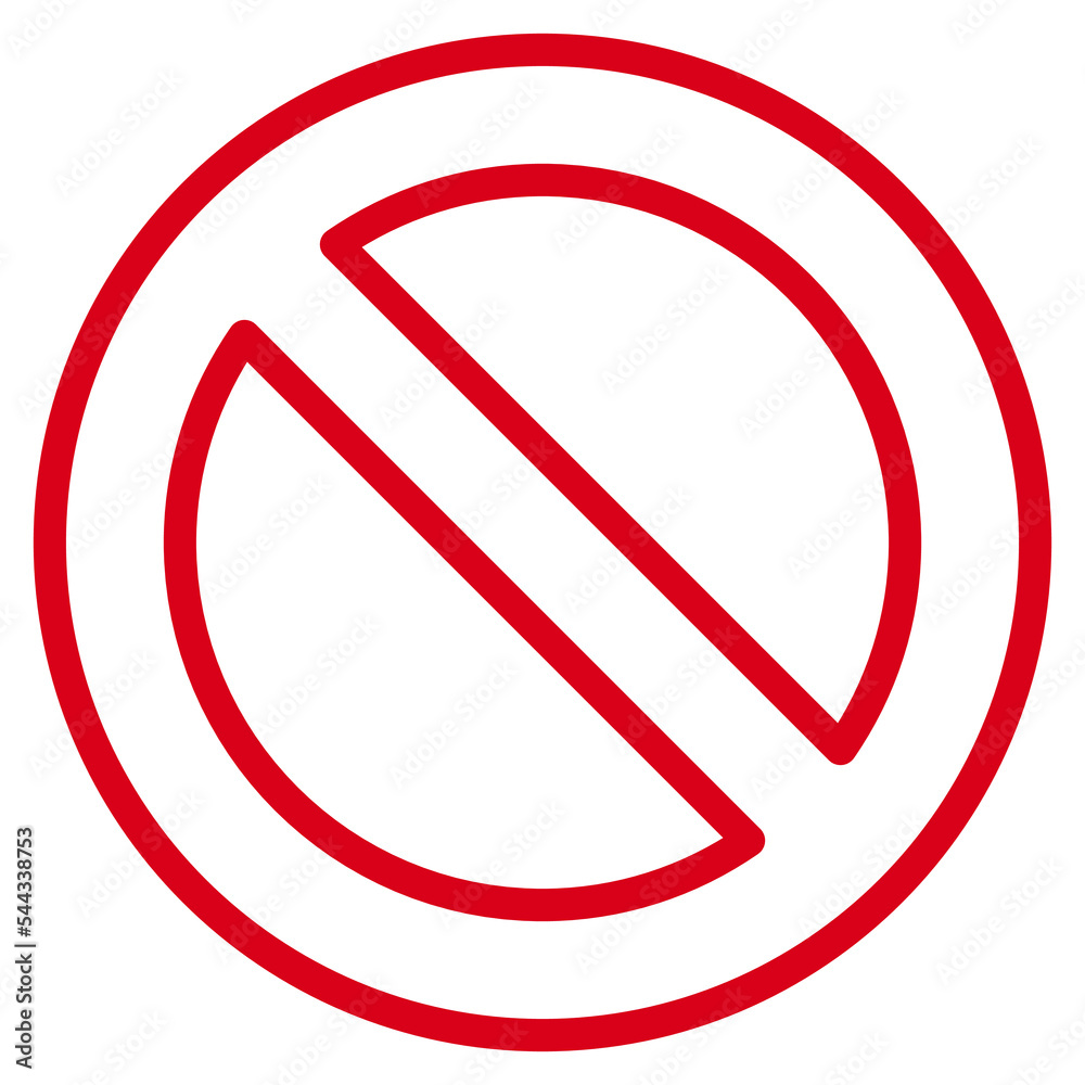 Red prohibition sign isolated on white background Red prohibition sign isolated on white background