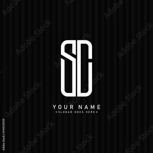 Abstract Letter SC Logo - Initial Monogram Template for Alphabet S and C