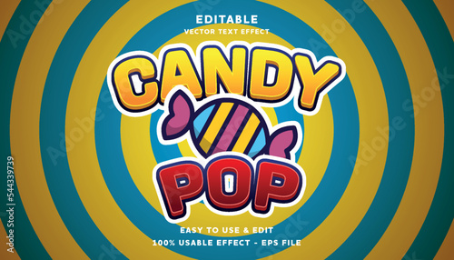 candy pop editable logotype with modern and simple style, usable for logo or campaign title