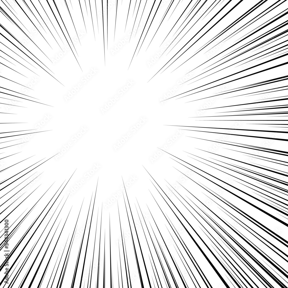 Obraz premium Black cartoon style concentration line material