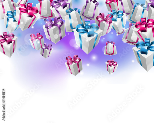 Prizes, Gifts Or Presents In Boxes Falling Design