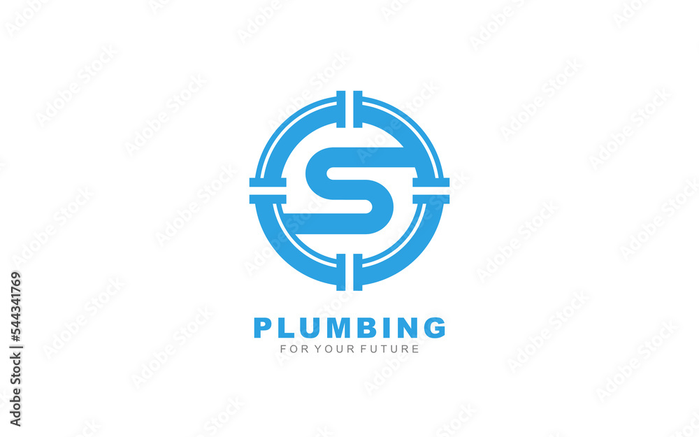 S logo plumbing for identity. letter template vector illustration for your brand. S logo plumbing for identity. letter template vector illustration for your brand.