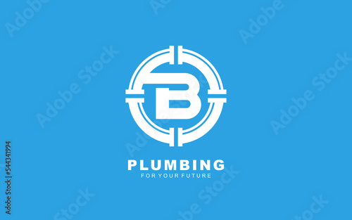 B logo plumbing for identity. letter template vector illustration for your brand.