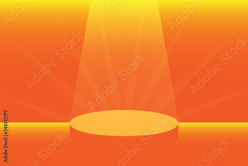 Podium show product 3d vector with the light backdrop for advertising minimal