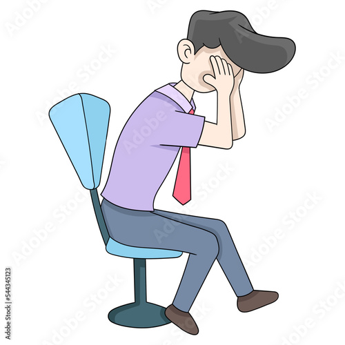 illustration of overworked man showing tired and stressed expression