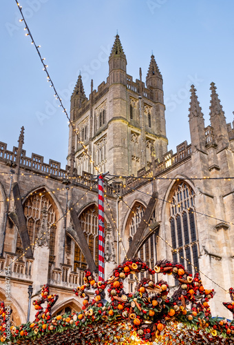 Photography Bath Christmas Market Stalls Backdropped By The Abbey