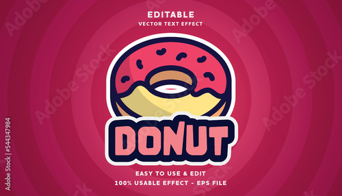 donut editable logotype with modern and simple style, usable for logo or campaign title
