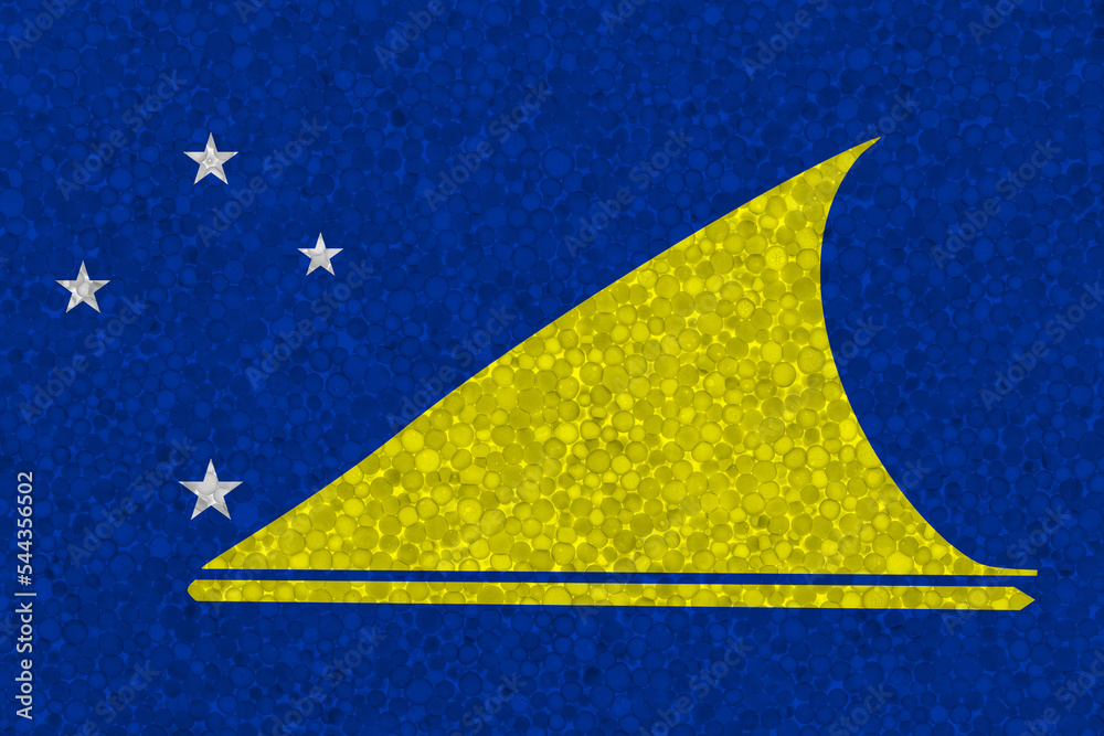 Flag of Tokelau on styrofoam texture