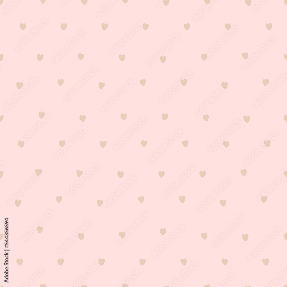 Vector seamless pattern with hearts on pink background. Cute backdrop for fabric, textile, linen, invitation baby shower, print for clothes and pajamas, gift and wrapping paper, wallpapers and decor