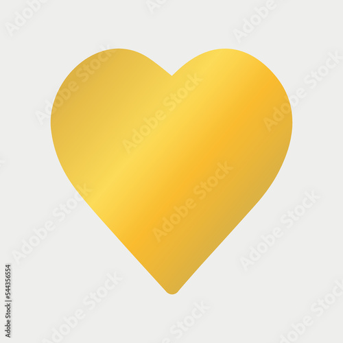 Golden heart icon vector illustration. Feeling, love, passion