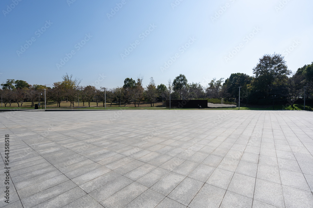 empty floor in city park empty floor in city park