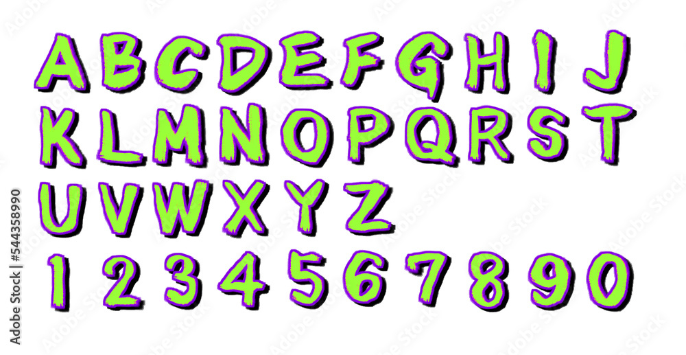 hand-drawn alphabet number c4