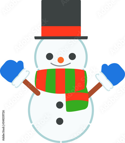 Illustration of a snowman wearing a simple muffler