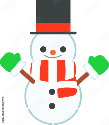 Illustration of a snowman wearing a simple muffler