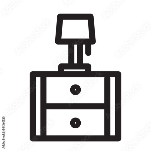 bedside decoration drawer furniture home interior lamp icon