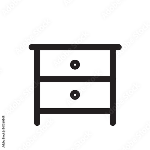 bedside furniture interior table icon