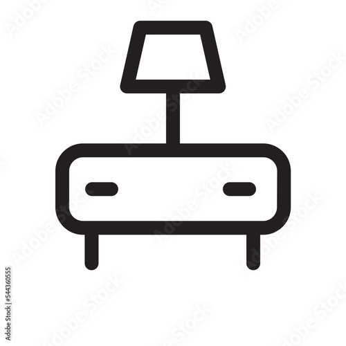 bedside furniture interior table icon
