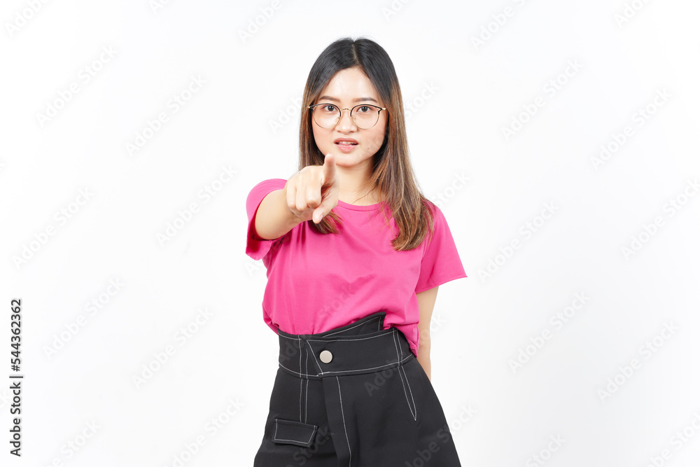Angry and Pointing at you of Beautiful Asian Woman Isolated On White Background Angry and Pointing at you of Beautiful Asian Woman Isolated On White Background