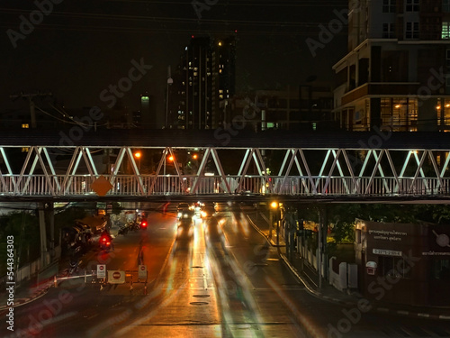 traffic in the city at night