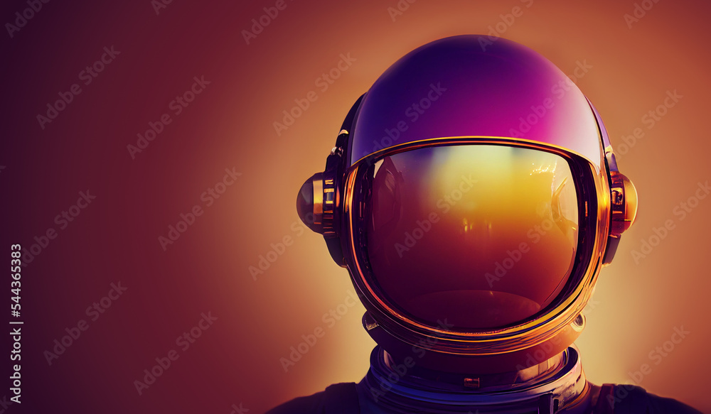 Stock-illustrationen Astronaut helmet detail with glossy glass and  reflections on metal surface. Postproducted generative AI illustration. |  Adobe Stock