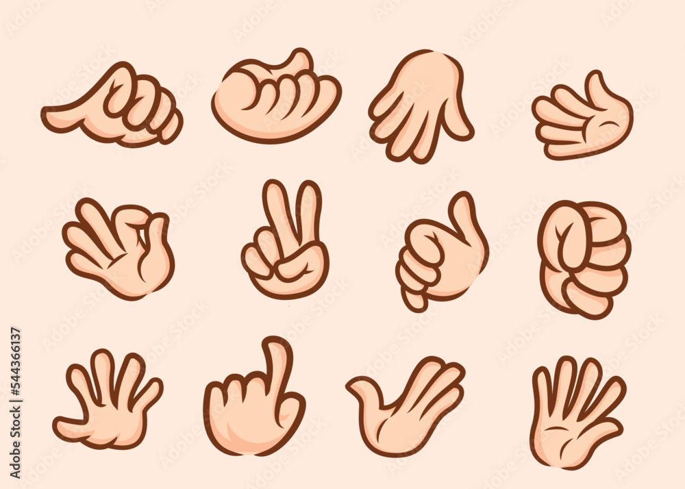 collection of cartoon hands in different poses for mascot artist collection of cartoon hands in different poses for mascot artist