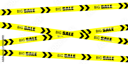 Yellow tapes for Big Sale. Stripes with border for sale