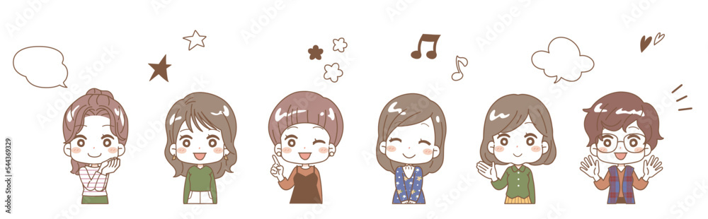 Illustrations of various women, positive expressions.
Illustrations of various women, positive expressions.