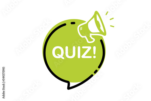 Quiz sign. Megaphone with quiz speech bubble. Answer question sign. Loudspeaker. Banner for business, marketing and advertising. Examination test. Social Media banner. Vector illustration