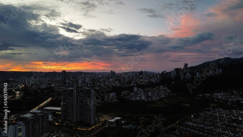 sunset over the city