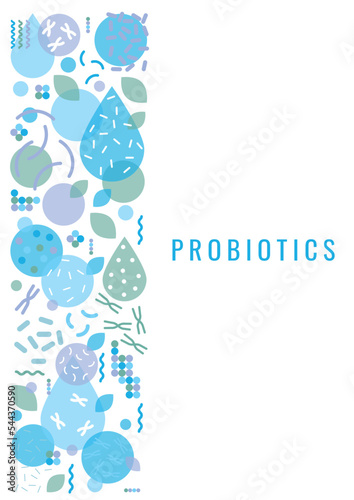 Probiotics bacteria vector design. Concept of design with Lactobacillus Probiotic Bacteria. Design with Prebiotic healthy nutrition ingredient