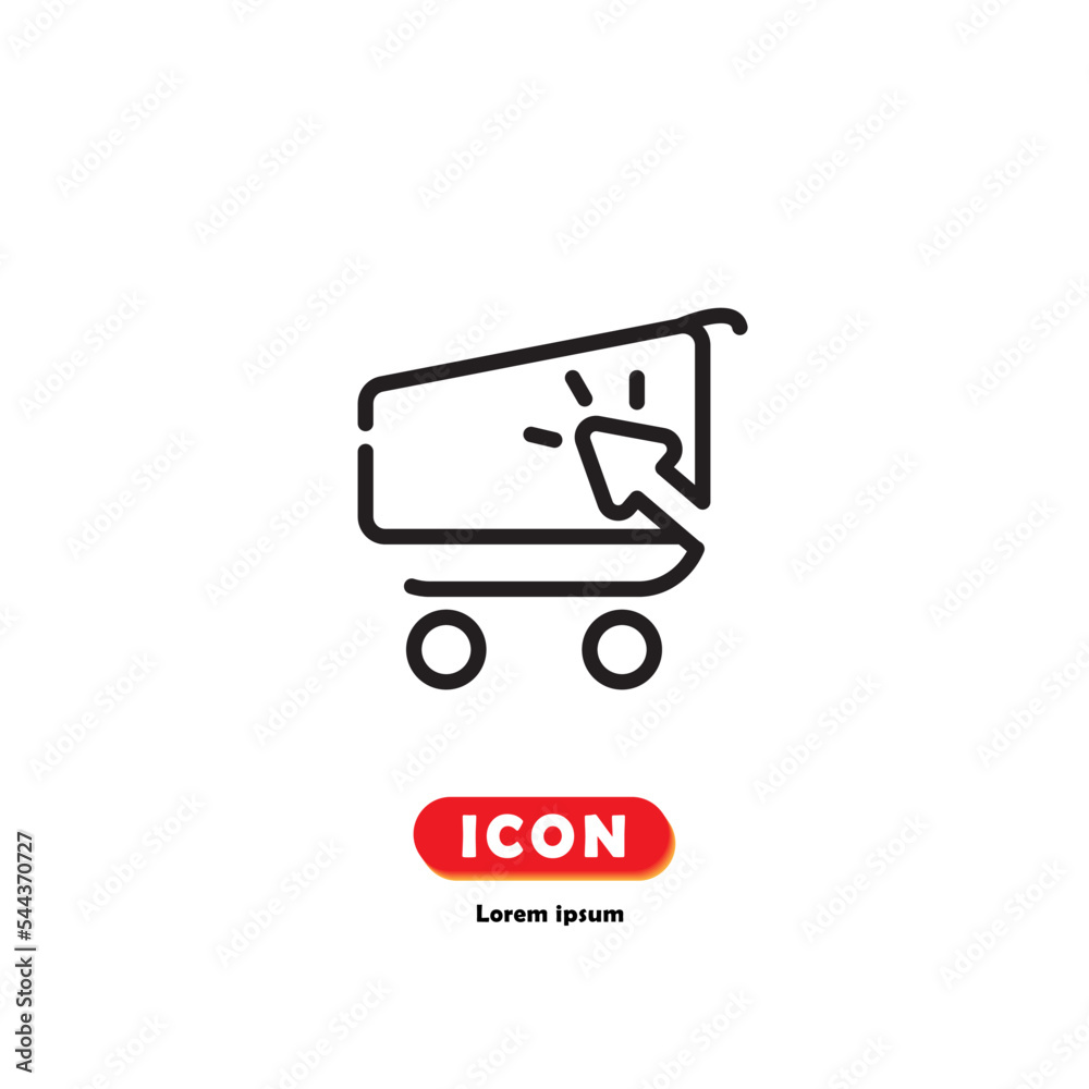shopping cart, online icon vector on white background. shopping cart, online icon vector on white background.