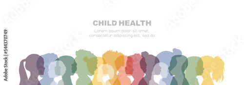 Child Health banner. Card with place for text.