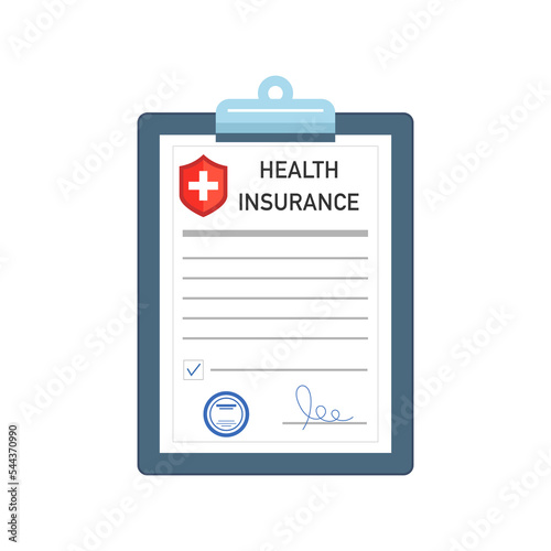health insurance with signature and seal.