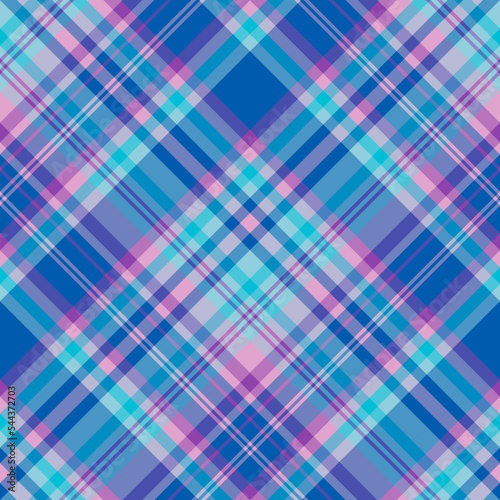 Seamless pattern in delightful blue and purple colors for plaid, fabric, textile, clothes, tablecloth and other things. Vector image. 2