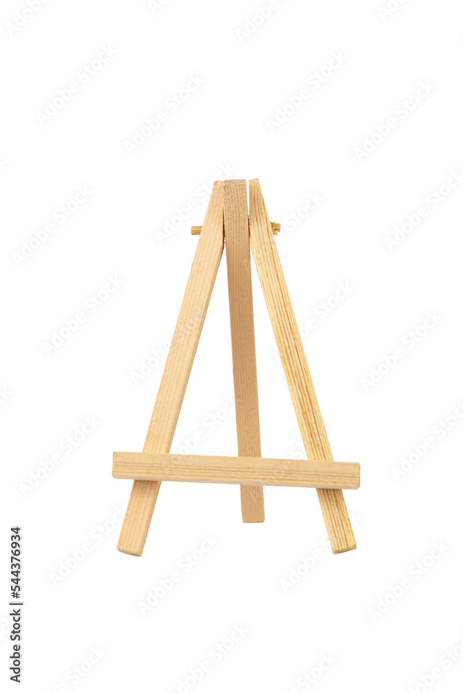 the mini wooden easel isolated on the white background the mini wooden easel isolated on the white background