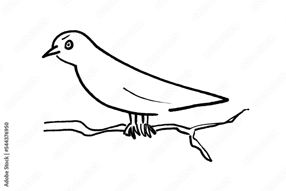 Angry bird sitting on a branch