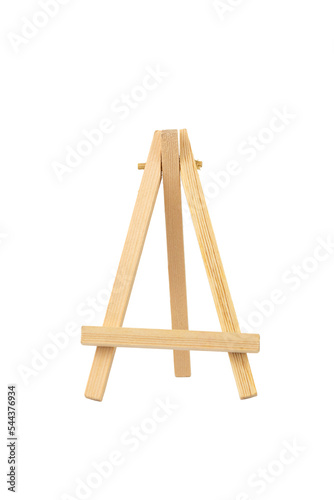 the mini wooden easel isolated on the white background
