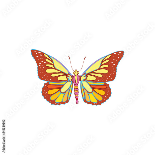 butterfly isolated on white. Seamless monarch butterfly template eps 10