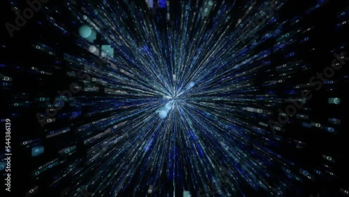 Abstract flight in Stars Travel, Hyperspace jump, background 3D rendering