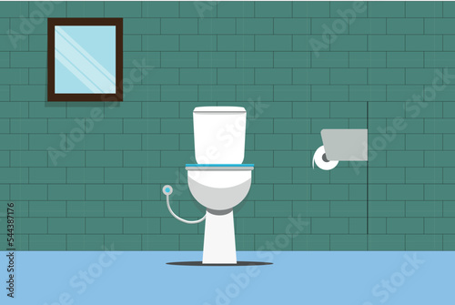 interior modern bathroom design.vector and illustration photo