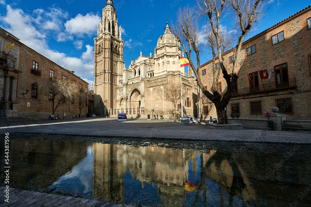 View on the city cathedral of Toledo, Spain