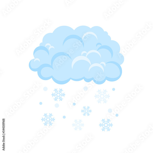 Snow cloud isolated. Weather flat icon.