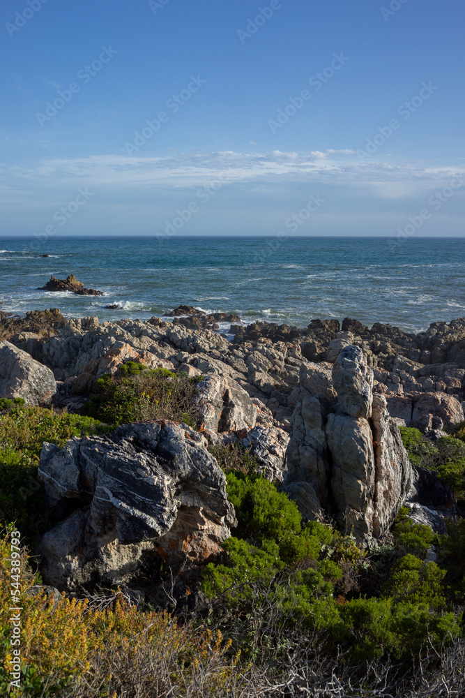 portrait photo of rocky coast of the sea