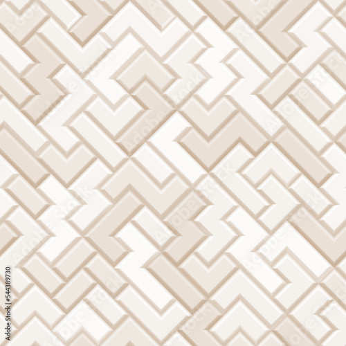 Abstract seamless pattern made of tetris blocks in light brown colors
