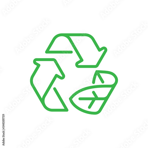 Biodegradable packaging vector icon badge logo