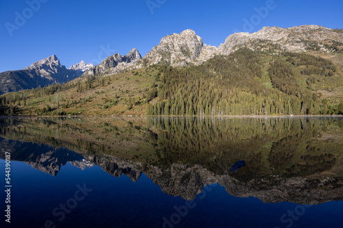 Scenic Autumn Reflection at String Lake Grand Teton National Park Wyoming 