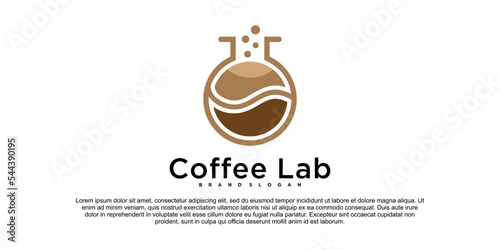 Modern coffee lab logo design vector illustration
